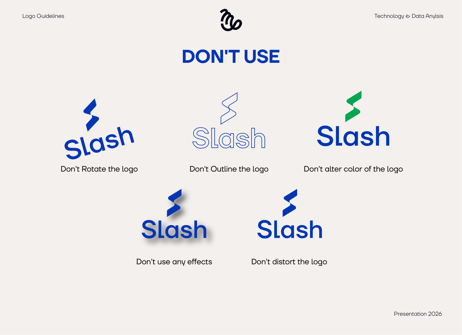 Slash logo clear space and incorrect usage rules